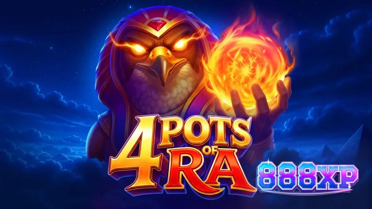 Interface do jogo 4 Pots of Ra: Hold and Win com temática egípcia